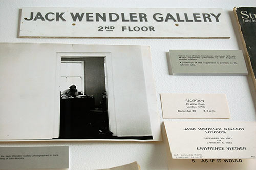 Dematerialised: Jack Wendler Gallery 1971 to 1974