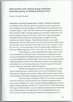 Astro-Poems and vertical group exercises: Concrete poetry at Chelsea School of Art